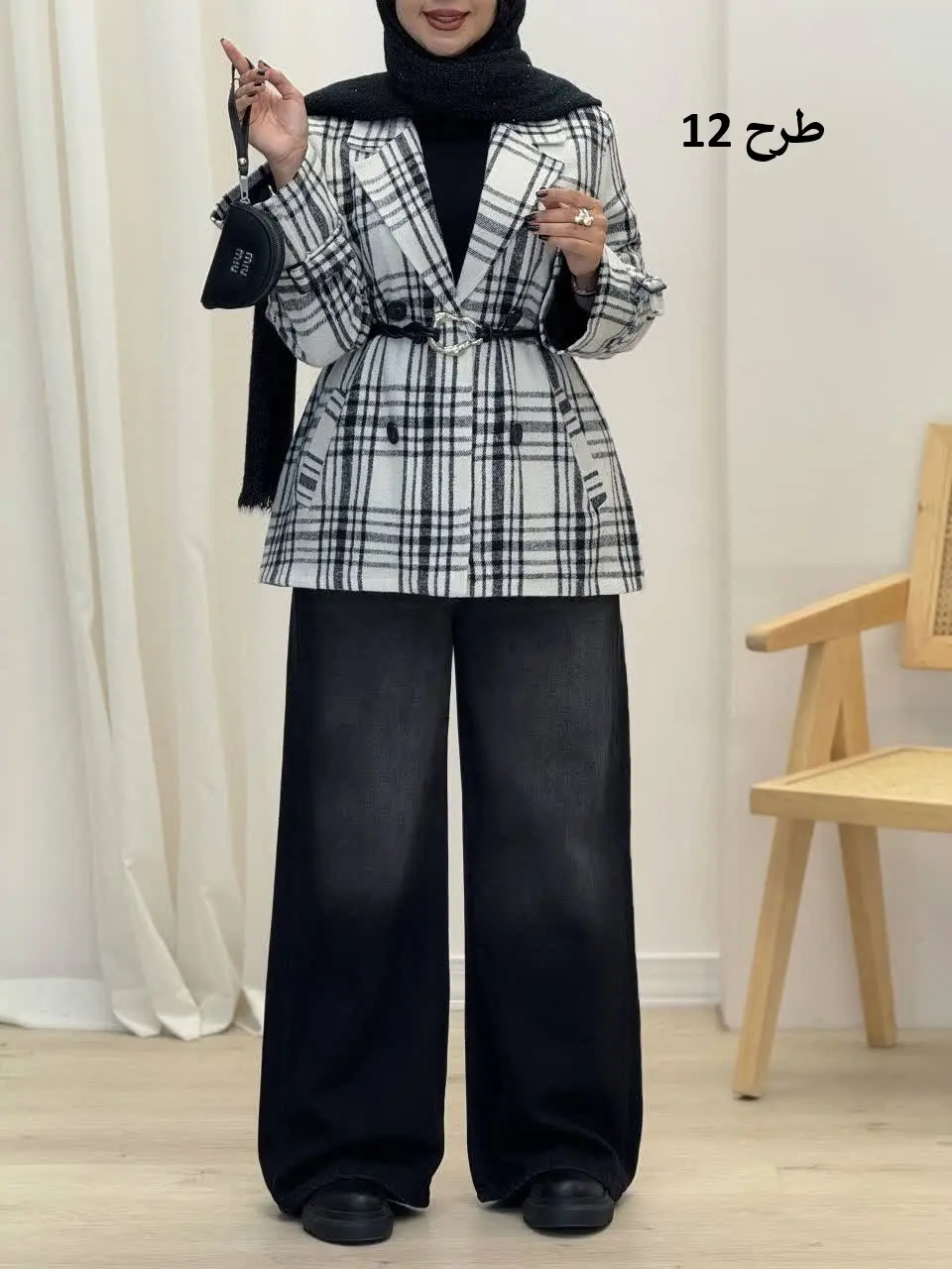 3568-کت چهارخونه شکلات